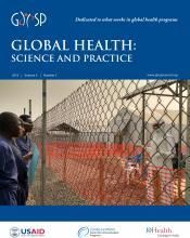 Source - Global Health: Science and Practice Vol. 4, No. 3 September 28, 2016. Description - Cover page.